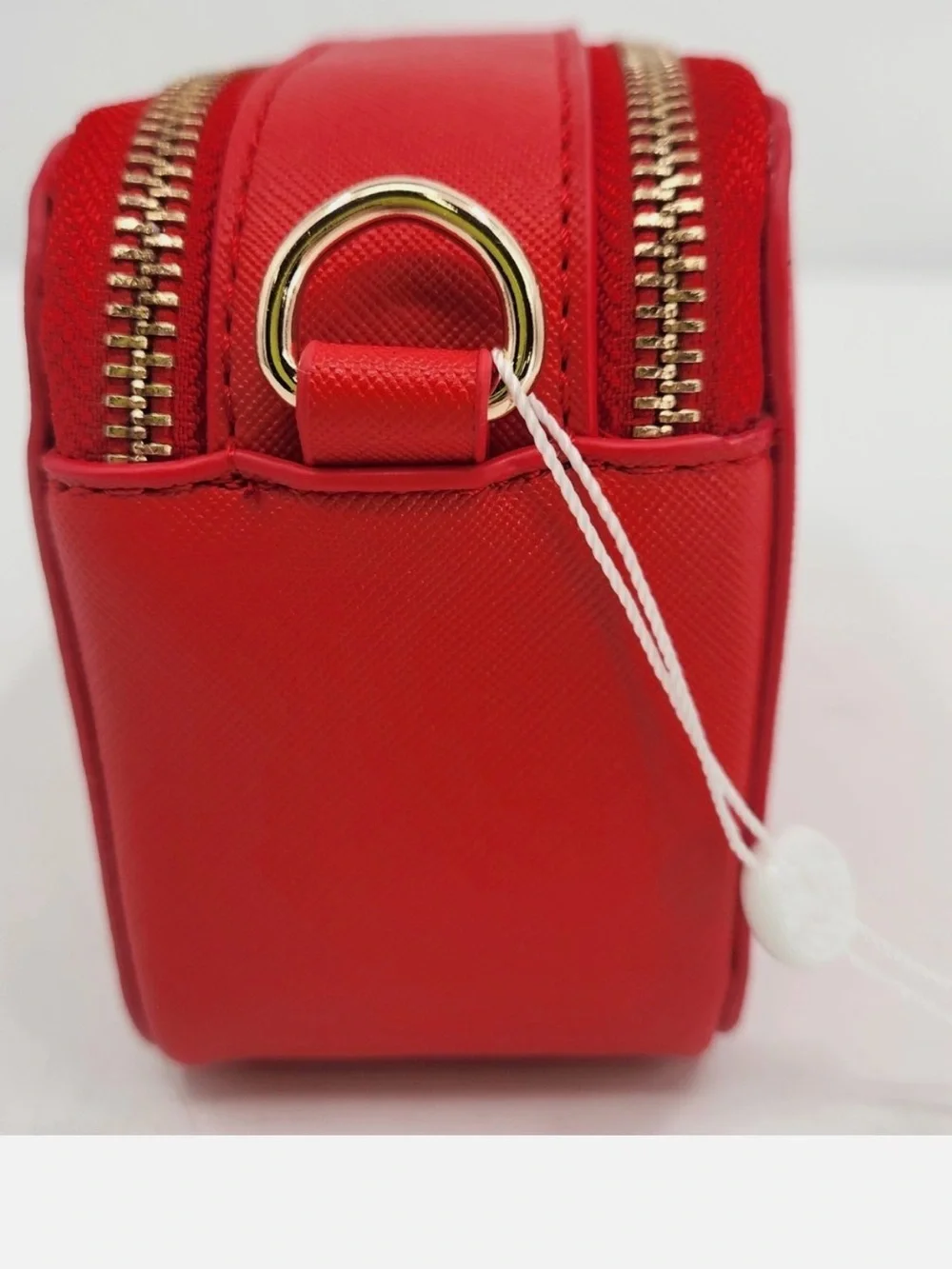 NEW Valentino Orlandi Red Studded Pouch Bag- Gold Zippers Italy Designer